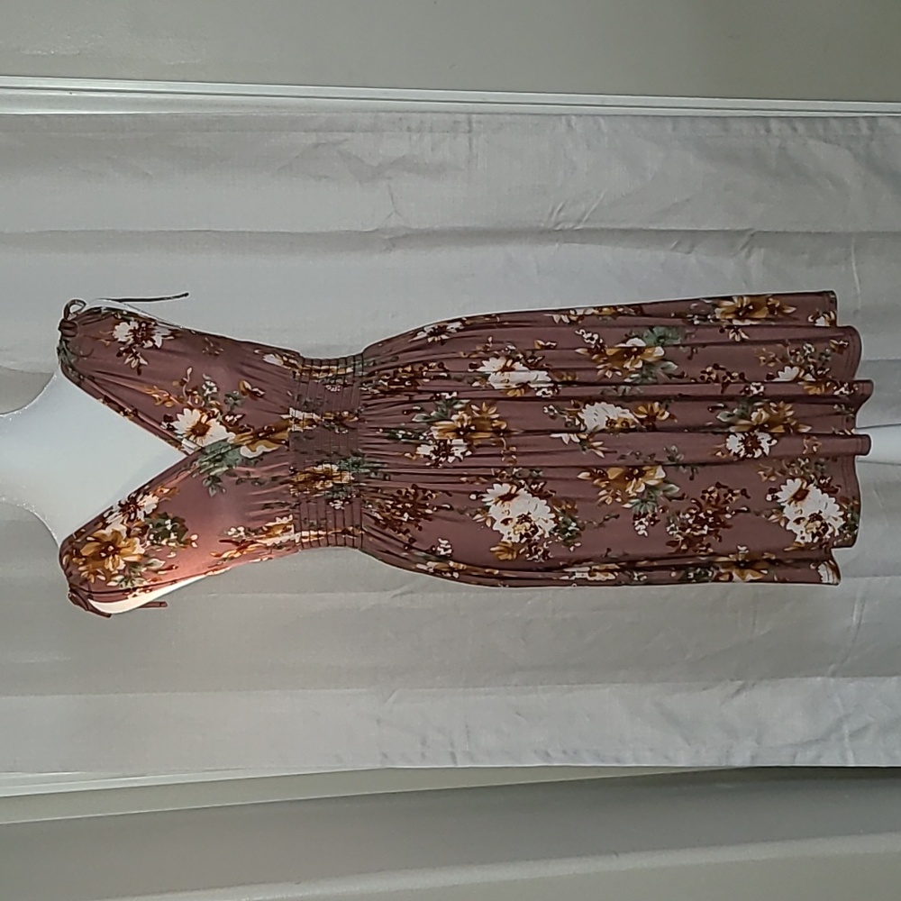Lildy Surplice Sundress Size S-M, Pink floral